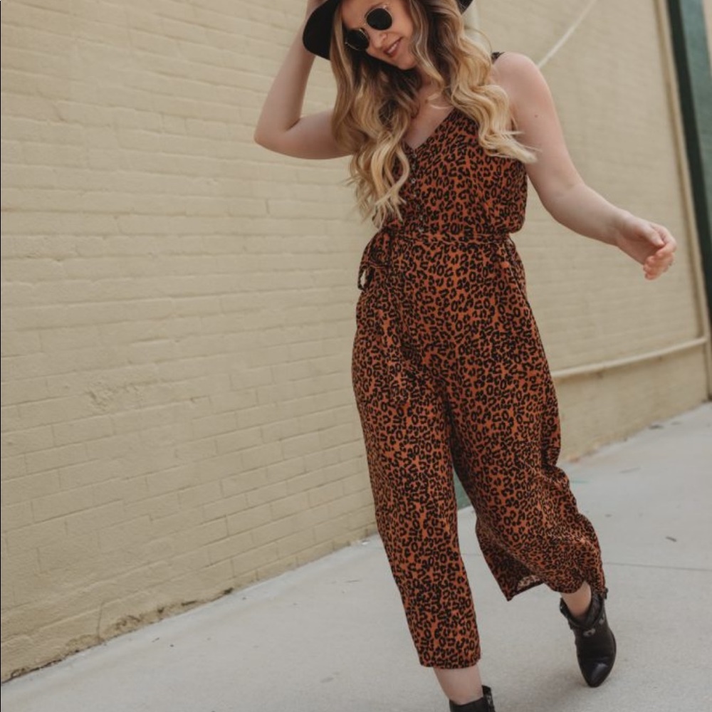 American Eagle Leopard Jumpsuit